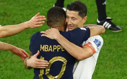 Kylian Mbappe has scored half as many goals as Robert Lewandowski