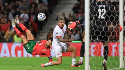 However, the most notable score came in the 87th minute when he took a bicycle kick to score Portugal's fifth goal.